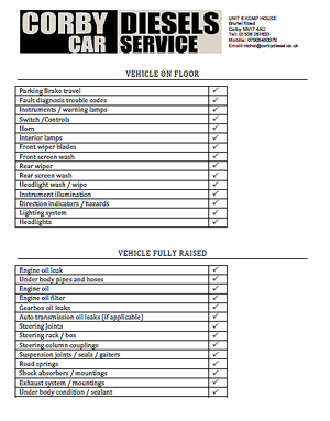 Service Checklist